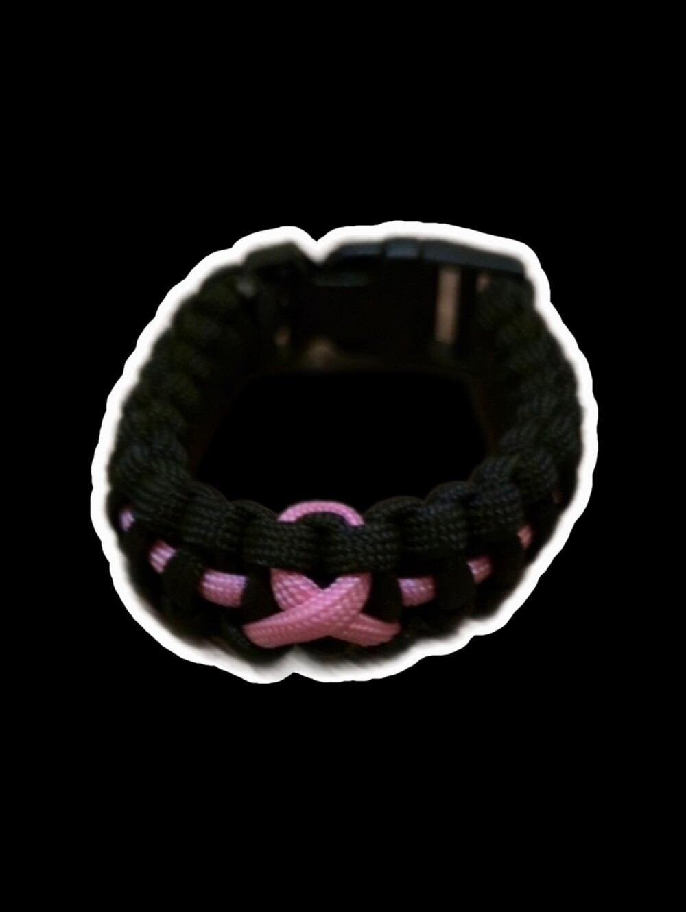 🖤550 Cord Cancer Breast Cancer Bracelet Handmade Black Pink